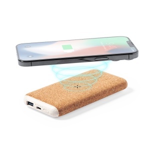 MAK Limerick - Power Bank Cork/ Wheat Straw Wireless 15W. 8000 mAh. USB Output. Type C Output and Input - Img 4