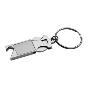 MC Keychain with shopping coin and bottle opener
