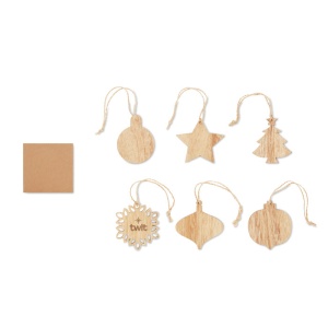 MO CHRISET - Set of wooden Xmas ornaments