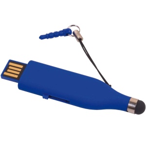 ON™ 4 GB ABS pen drive with touchscreen tip and mini jack to connect it to devices