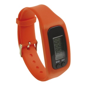 ON™ Activity tracker: pedometer, calories burned, distance travelled, watch. Rubber bracelet