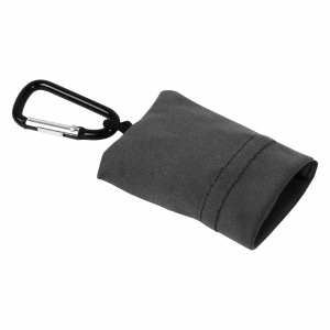 ON™ Snap hook keychain with foldable polyester microfibre screen/lens cleaning cloth