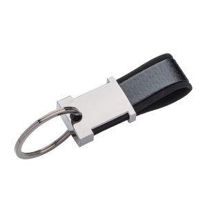 ON™ Keyring in burnished metal and two-tone PU, with space suitable for resin logo