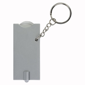 ON™ Plastic key ring with shopping trolley token and light
