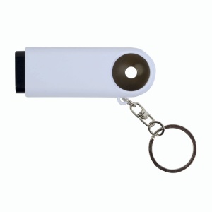 ON™ Plastic key ring with shopping trolley token and 2-LED light