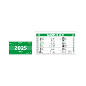 ON™ Monthly desk calendar 2025, 13 sheets on matte coated paper, 2 colours, spiral bound