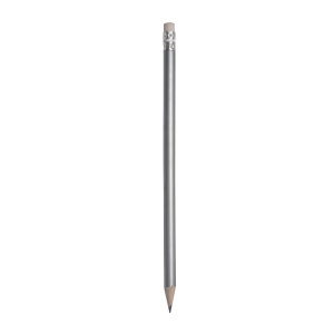 ON™ Wooden pencil with graphite lead, cylindrical cross-section and white rubber, sharpened