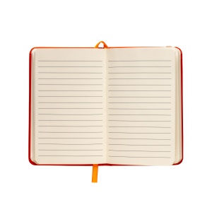 ON™ PU notebook with coloured elastic, ruled sheets (80 pages), satin bookmark