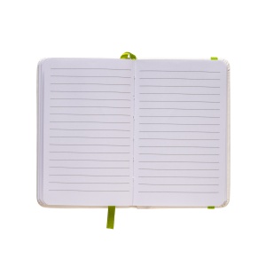 ON™ PU notebook with coloured elastic, ruled sheets (80 pages), satin bookmark