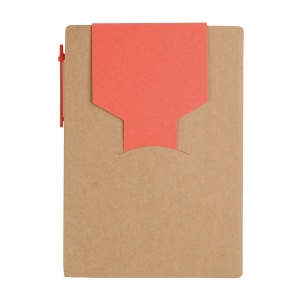 ON™ Recycled-paper notepad with cardboard pen and sticky notes