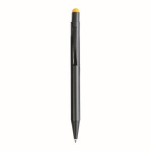 ON™ Aluminum push button ball pen with colored touch screen and laser engraved logo