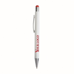 ON™ Aluminum push button ball pen with colored touch screen and laser engraved logo