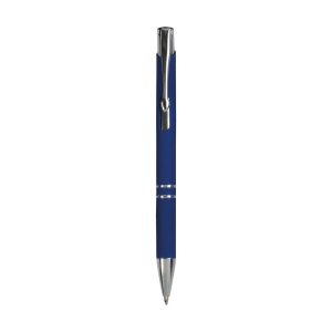 ON™ Aluminium snap pen with rubberised grip with 2 chrome trim rings