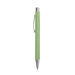 ON™ Recycled paper snap pen, chrome-plated details and metal clip