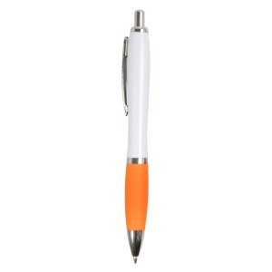 ON™ ABS plastic snap pen with white barrel, Italian flag-coloured grip and metal clip