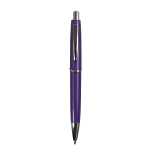ON™ ABS plastic snap pen with coloured barrel and metal clip, jumbo refill