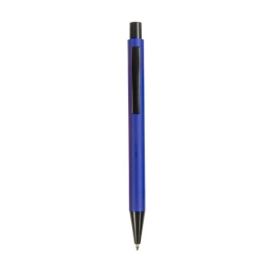 ON™ Plastic push botton pen with rubber and metal clip
