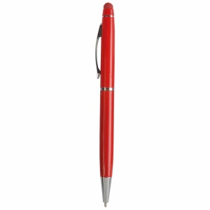 ON™ Metal coloured twist pen with matching touchscreen rubber tip