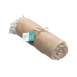 ON™ Recycled cotton fringed beach towel, size 90x170 cm