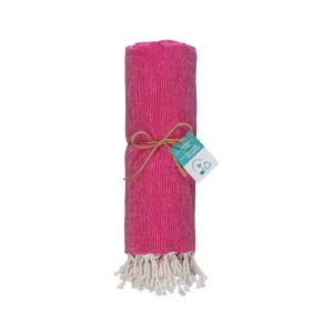 ON™ Recycled cotton fringed beach towel, size 90x170 cm