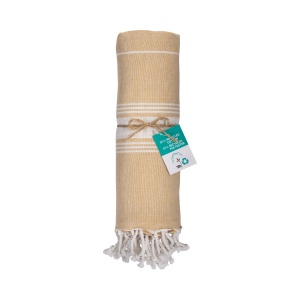 ON™ Recycled cotton fringed beach towel