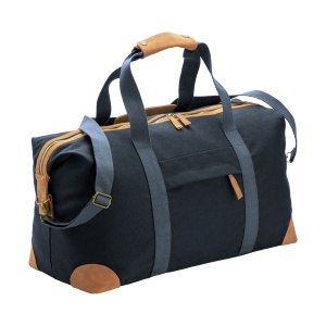 ON™ Recycled canvas duffle bag. Adjustable and removable shoulder strap with metal buckles
