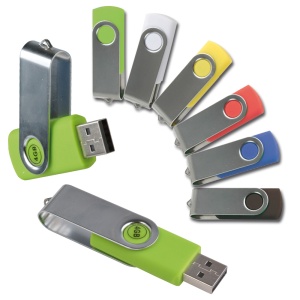 ON™ Rotatable, 4 GB, rubberised ABS/metal pen drive. Upload on request with delivery in 2 week