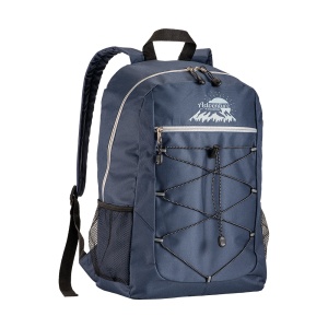 ON™ 600D polyester 4-pocket backpack (two mesh side pockets). Padded straps and back