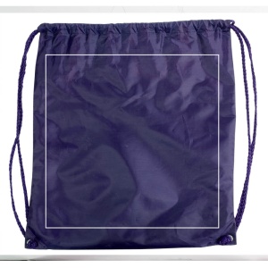 ON™ 210T polyester backpack with drawstring closure and reinforced corners