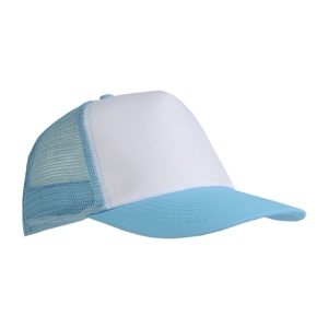 ON™ Polyester 5-panel cap with mesh crown and adjustable velcro strap