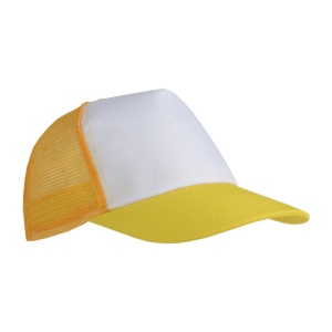 ON™ Polyester 5-panel cap with mesh crown and adjustable velcro strap