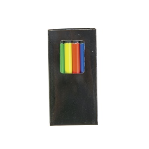 ON™ Set of 6 fluo coloured wooden pencils, round shape, in cardboard box