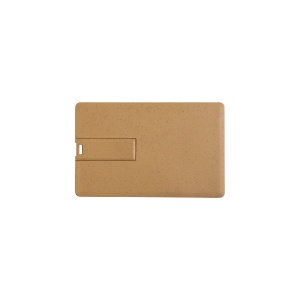 ON™ 4GB wheat-straw and PP card shape pen drive. Upload on request with delivery in 2 weeks