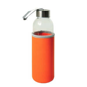 ON™ Glass bottle with stainless steel lid and neoprene pouch (500 ml)