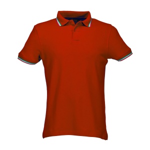 ON™ Tricou polo cu mânecă scurtă din bumbac piqué 100% (180 g/m2), cu dungi tricolore - Img 3