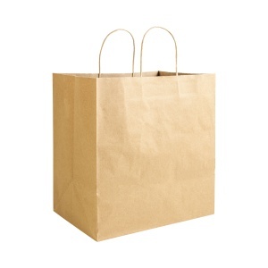 ON 100% recycled paper 100 gr/m2, shopping bag with guesset