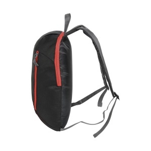 ON Black 600D polyester backpack with 2 pockets and coloured zips. Padded straps and back - Img 15