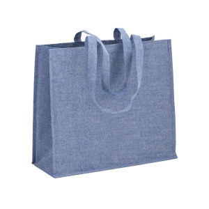 ON Geantă de cumpărături din bumbac reciclat 120 g/m2 cu înveliș interior din PP, mânere lungi și clin - Img 2