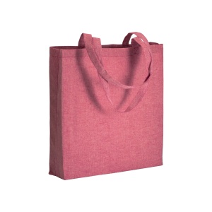 ON Geantă de cumpărături din bumbac reciclat 150 g/m2, efect melanj, mânere lungi și clin - Img 4