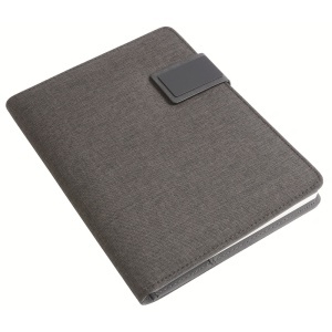 ON Melange fabric notebook and tech organiser with ruled notebook included (A5)