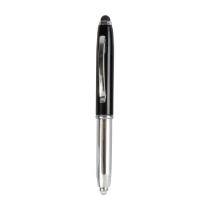 ON Mini silver plastic pen with metal lid and clip, light and touchscreen rubber tip - Img 3