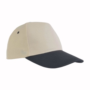 ON Natural cotton 5-panel cap with coloured visor and adjustable velcro strap - Img 2