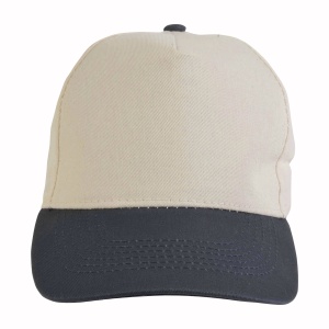 ON Natural cotton 5-panel cap with coloured visor and adjustable velcro strap - Img 6
