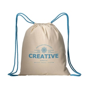 ON Natural cotton drawstring backpack with colored corners - Img 8