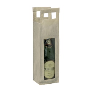 ON Non-woven fabric bottle bag with transparent plastic window (1 bottle)