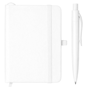 ON Notebook set with hard PU cover and mini pen. Elastic closure satin bookmark and box - Img 7