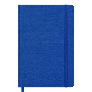 ON Notebook with hard cover in R-PET. Elastic closure band and satin ribbon bookmark
