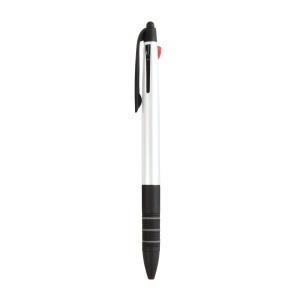 ON Plastic snap pen with 3 refills in blue, black and red, and touchscreen rubber tip - Img 22