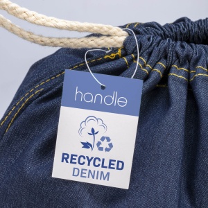 ON Rucsac din denim reciclat cu șnur și colțuri întărite - Img 3