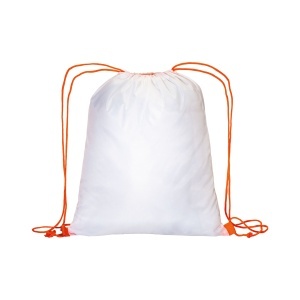 ON Rucsac din poliester alb 210T cu închidere tip șnur și șnururi colorate - Img 13